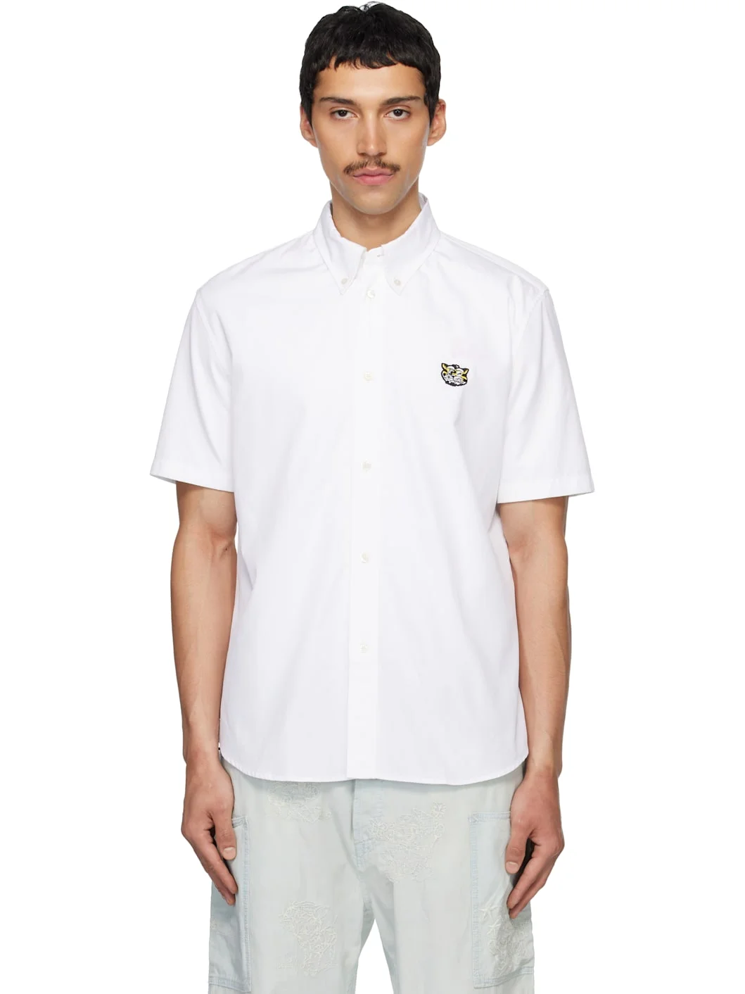 White Kenzo Paris 'KENZO Wild Tiger' Short Sleeve Shirt - 1