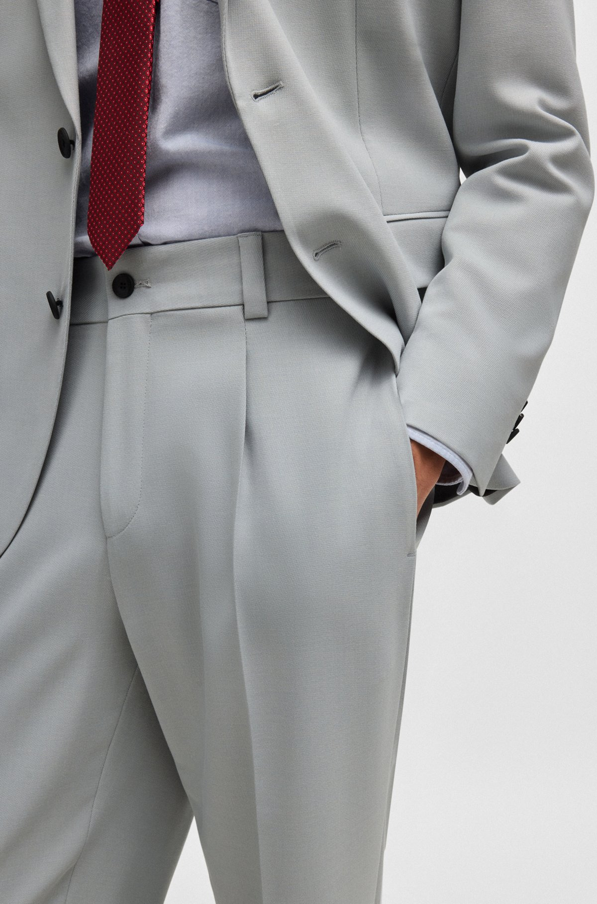 MODERN-FIT TROUSERS IN STRETCH TWILL WITH FRONT CREASE - 5