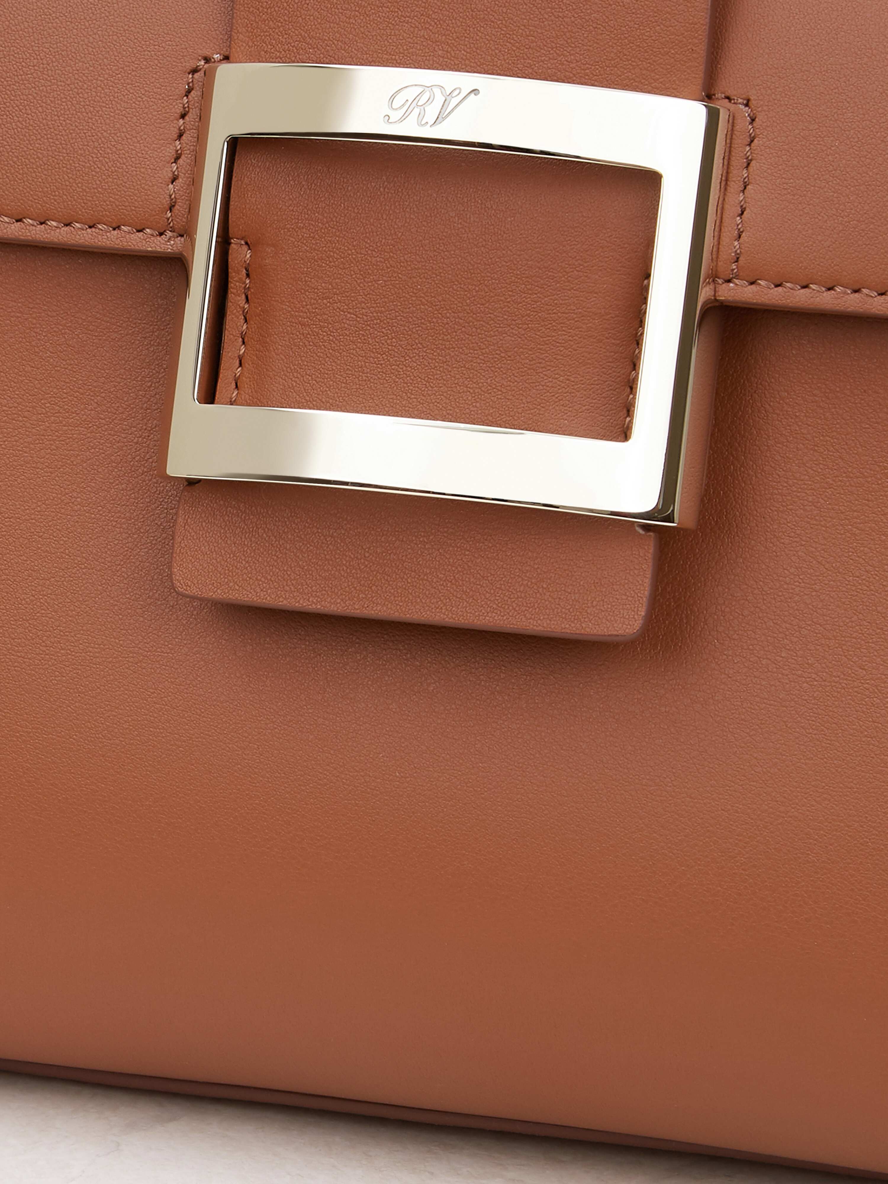 Viv' Cabas Metal Buckle Bag in Leather - 7