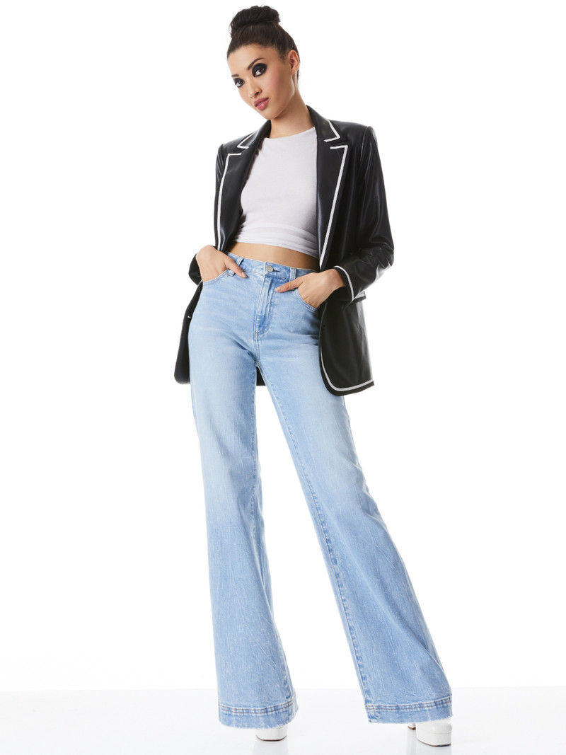 Alice + Olivia ELNA VEGAN LEATHER BLAZER outlook