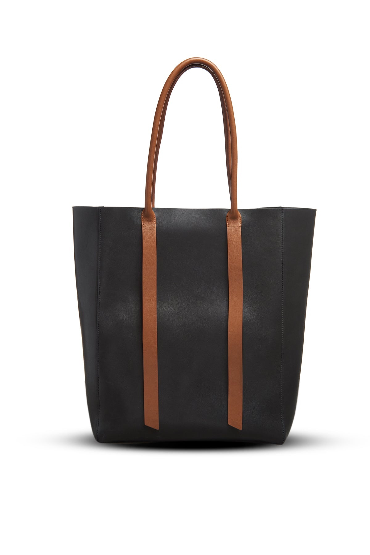 Marianne Tote Bag in Black & Cognac Leather - 2