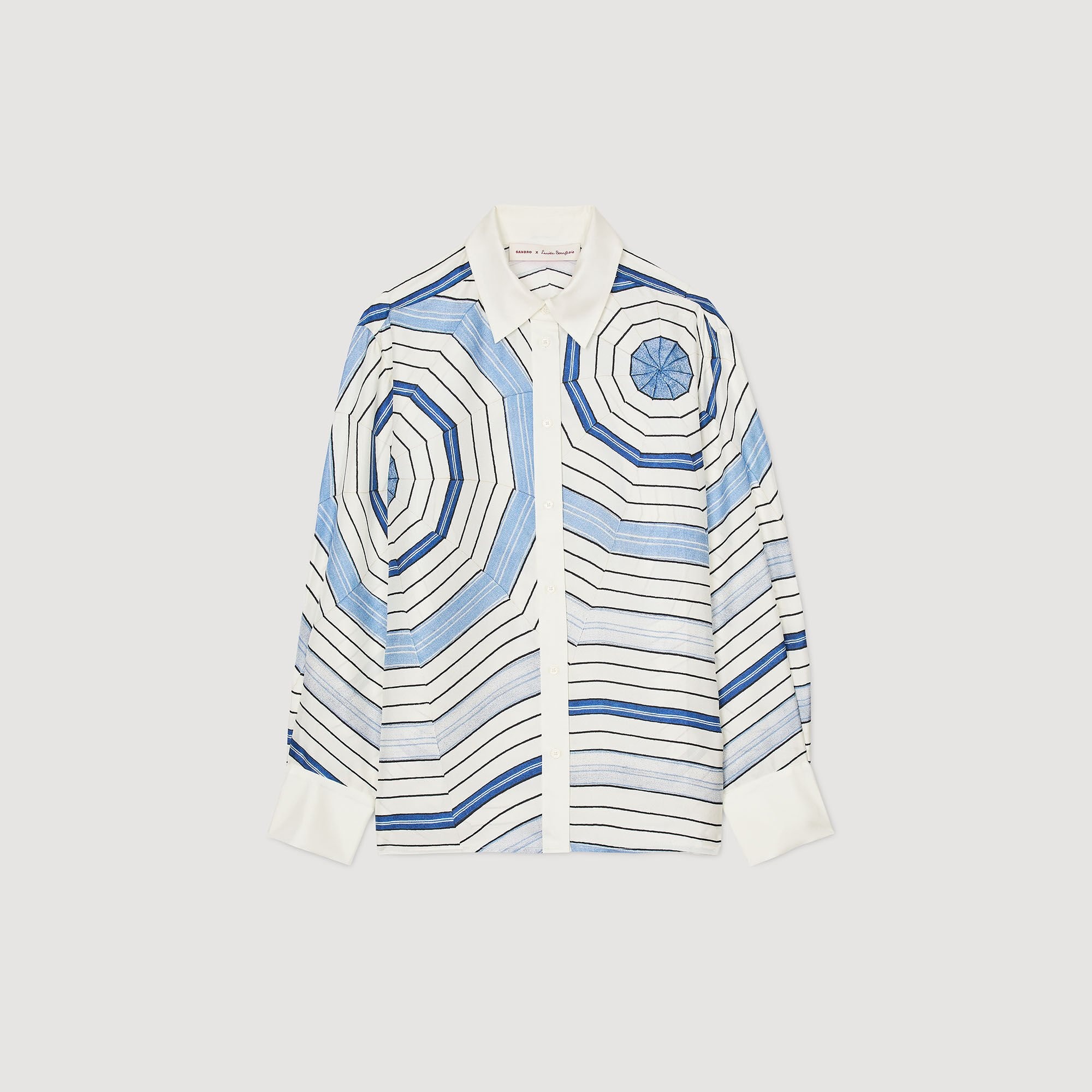 SPIRAL-MOTIF SILK SHIRT - 6
