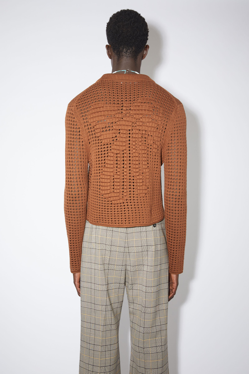 Knitted cardigan - Cognac brown 3
