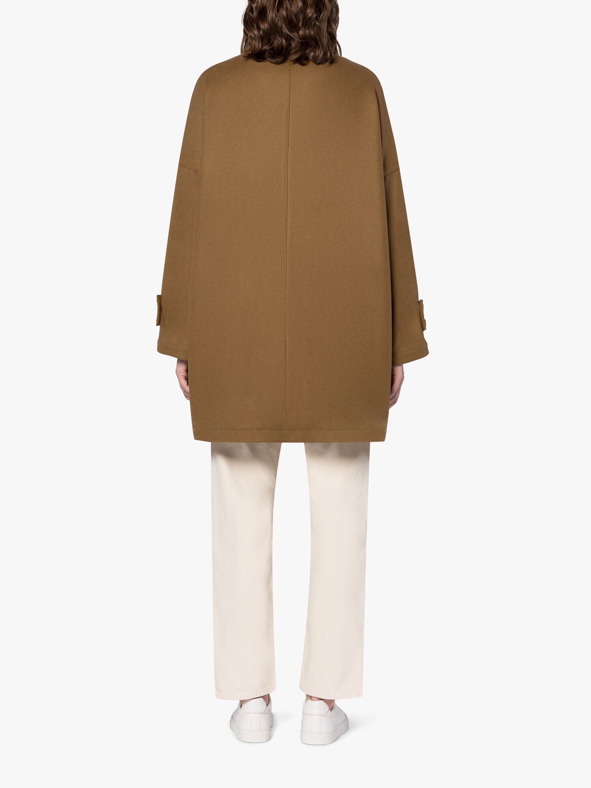 HUMBIE CAMEL BROWN WOOL OVERCOAT - 4
