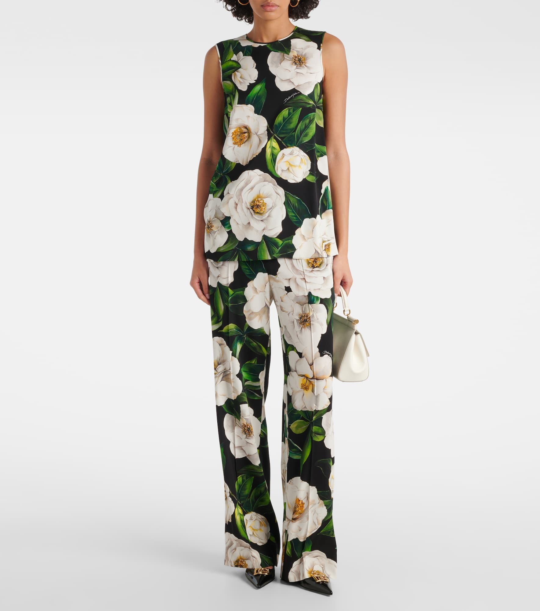 Floral silk-blend charmeuse top - 2
