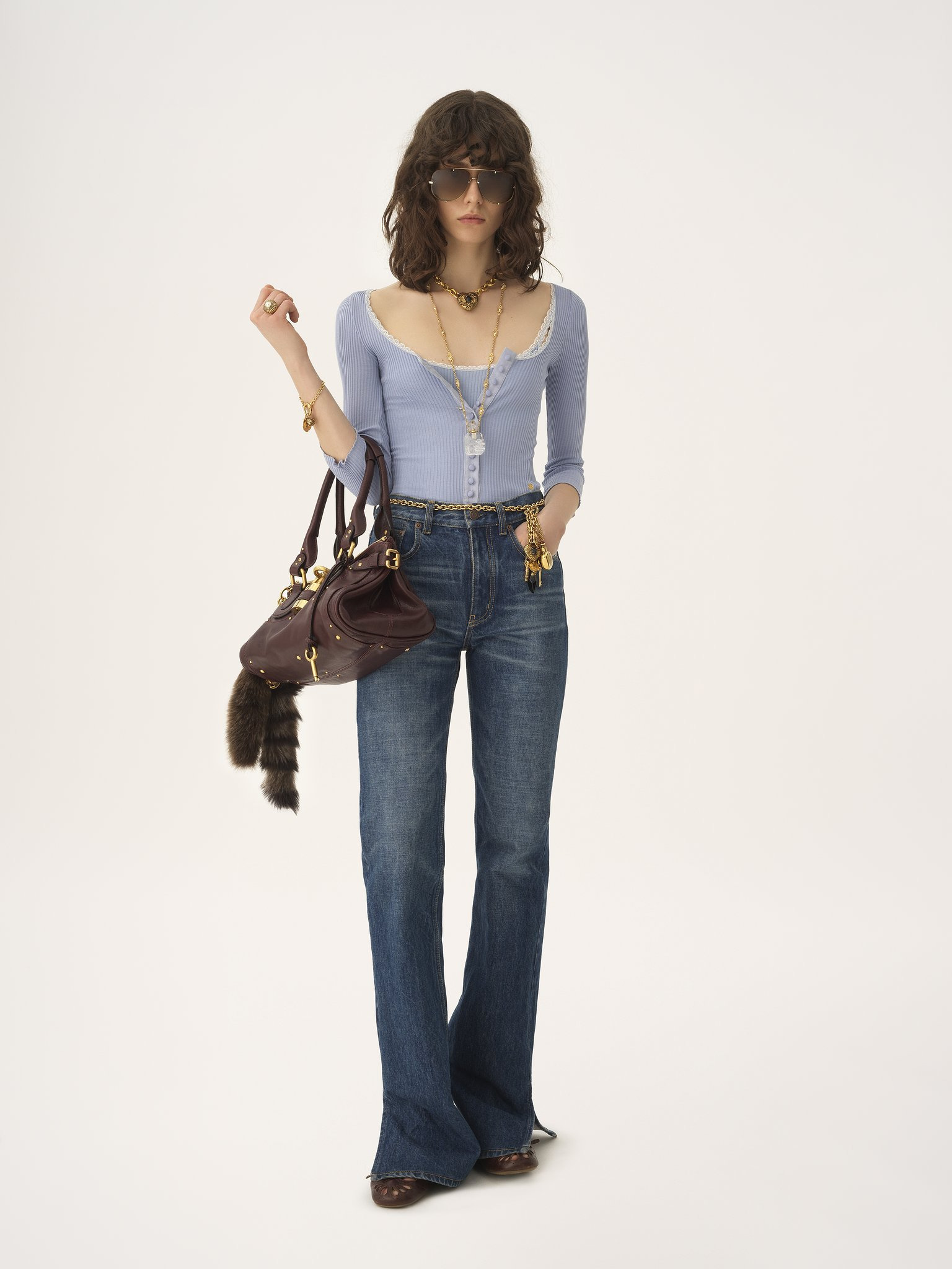 SCOOP-NECK FITTED CARDIGAN IN COTTON - 3