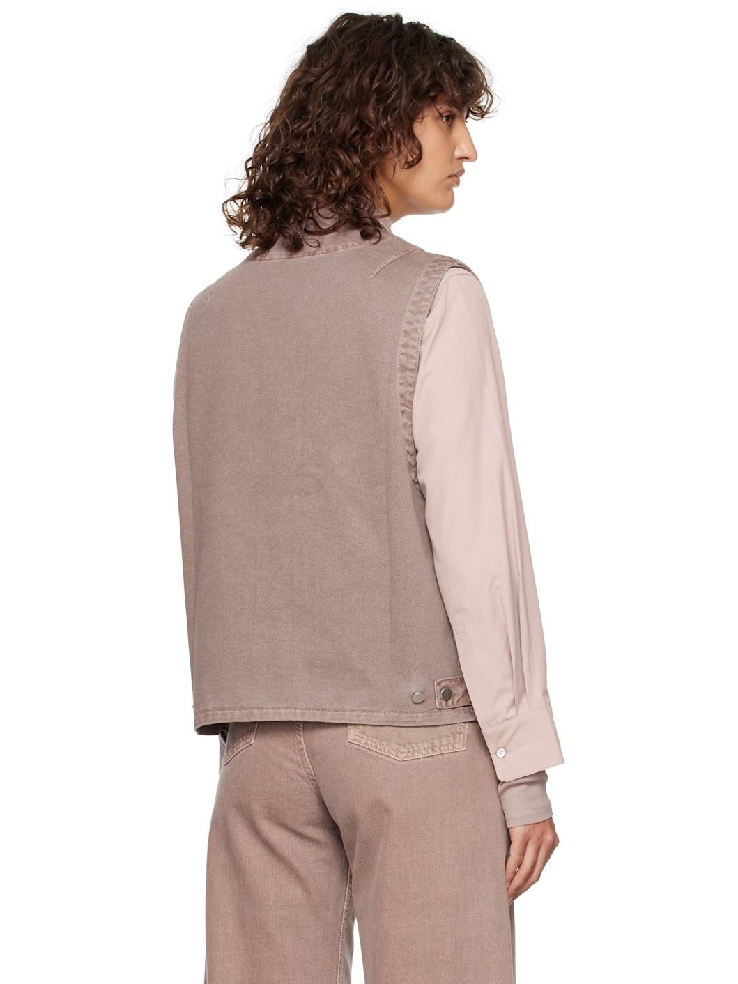Purple Garment-Dyed Denim Vest - 3