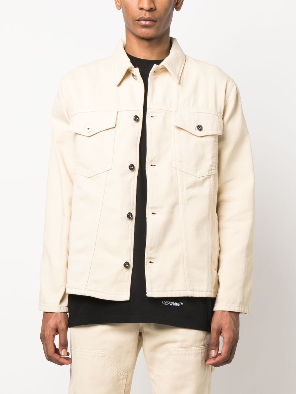 embroidered-motif denim jacket - 4