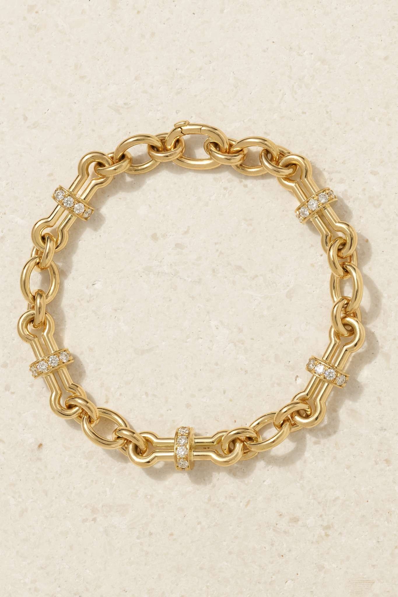 Barbell 18-karat gold diamond bracelet - 1