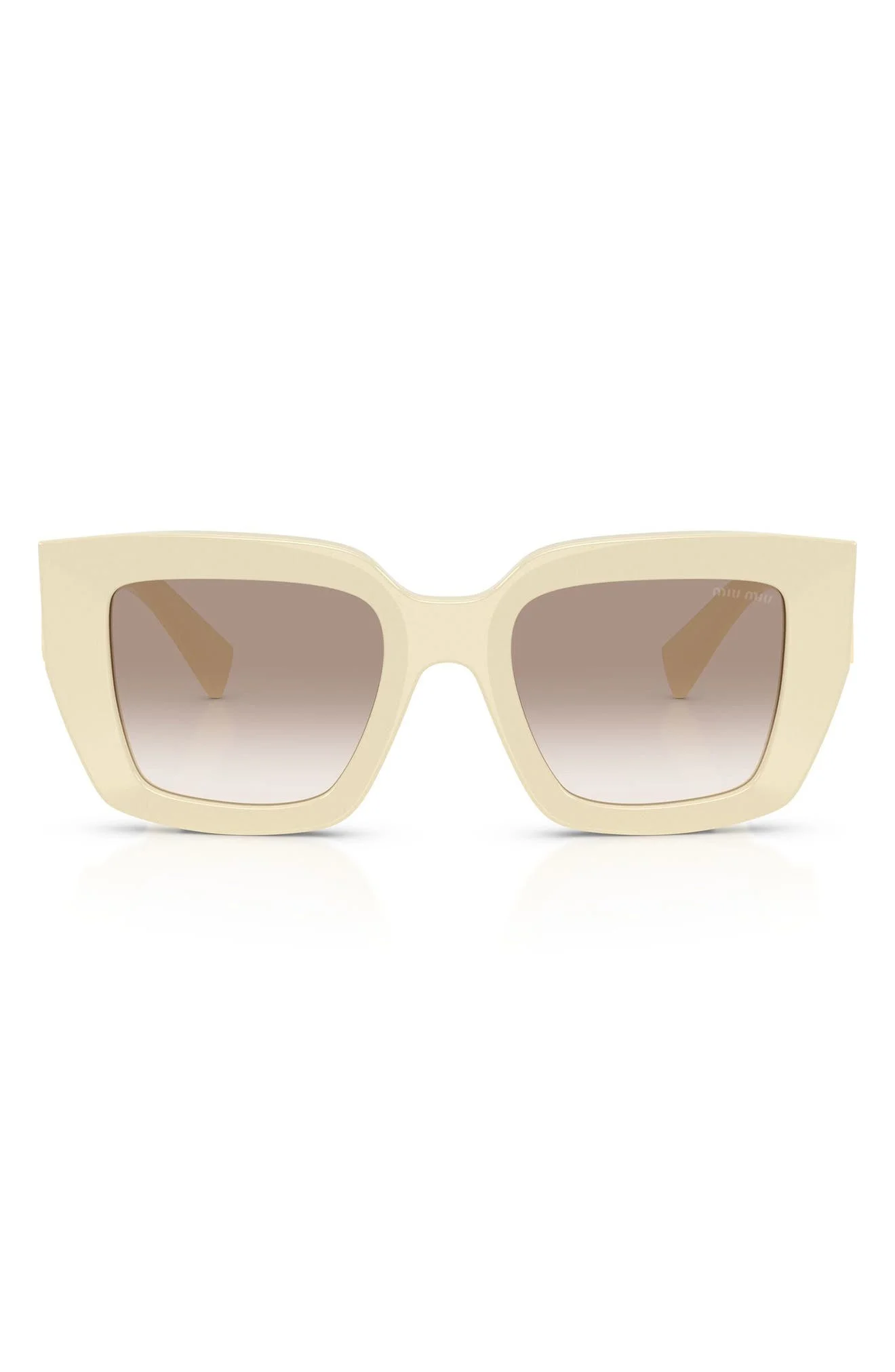 Miu Miu 51mm Square Gradient Sunglasses in Milk /Clear Gradient Brown at Nordstrom - 1