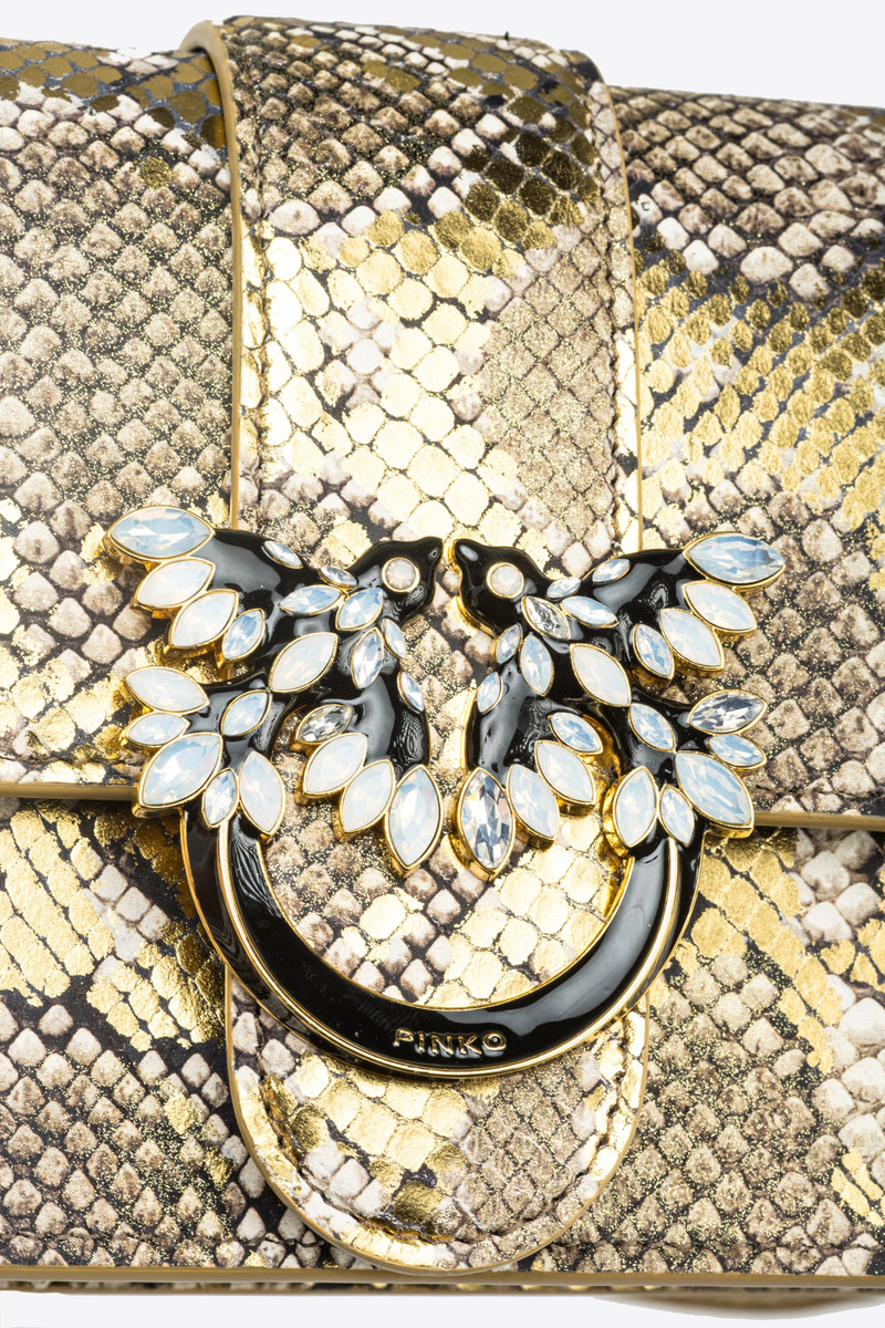PINKO GALLERIA LAMINATED REPTILE MINI LOVE BAG ONE 5
