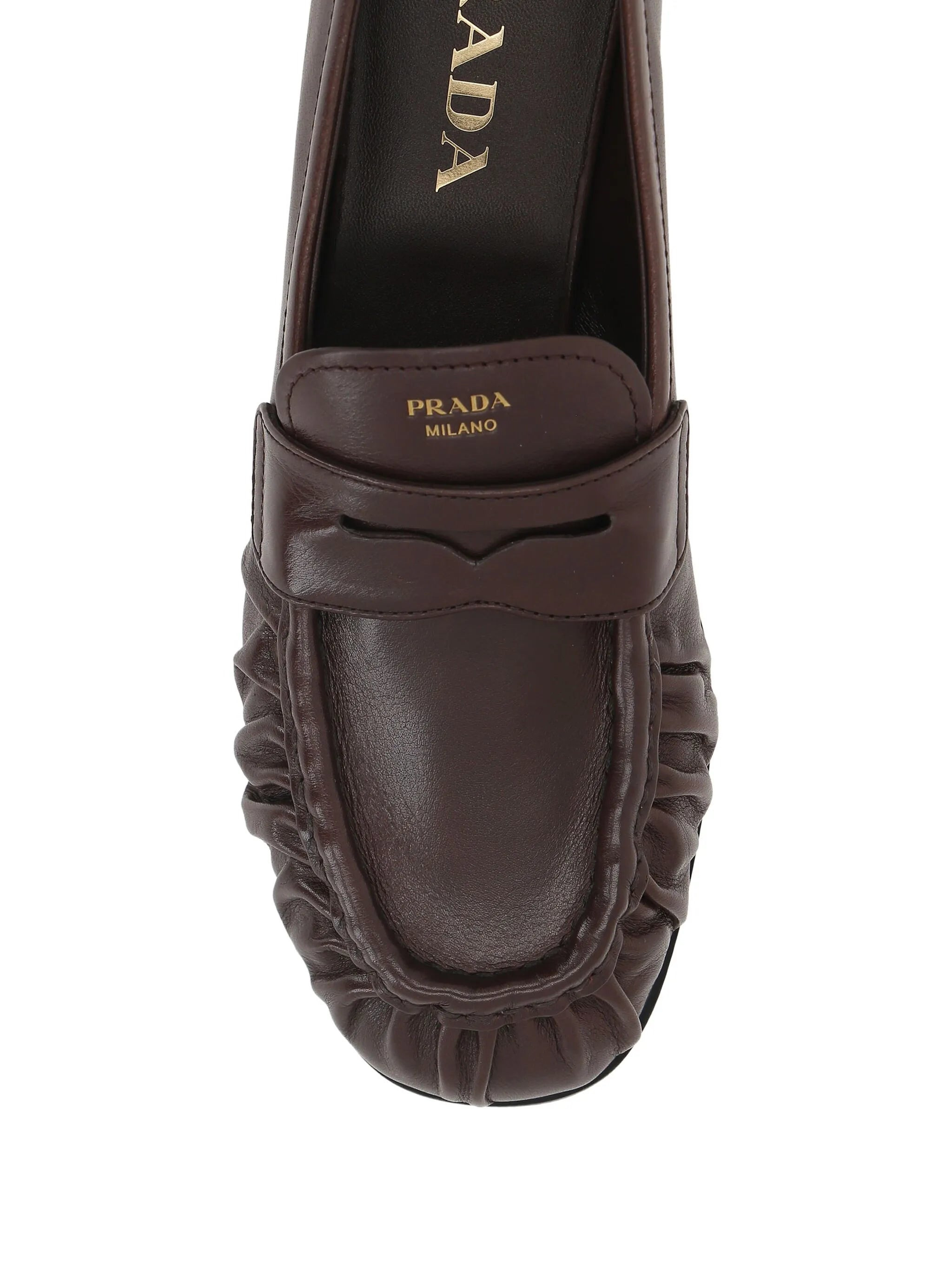 Prada Pleated Leather Loafers - 4