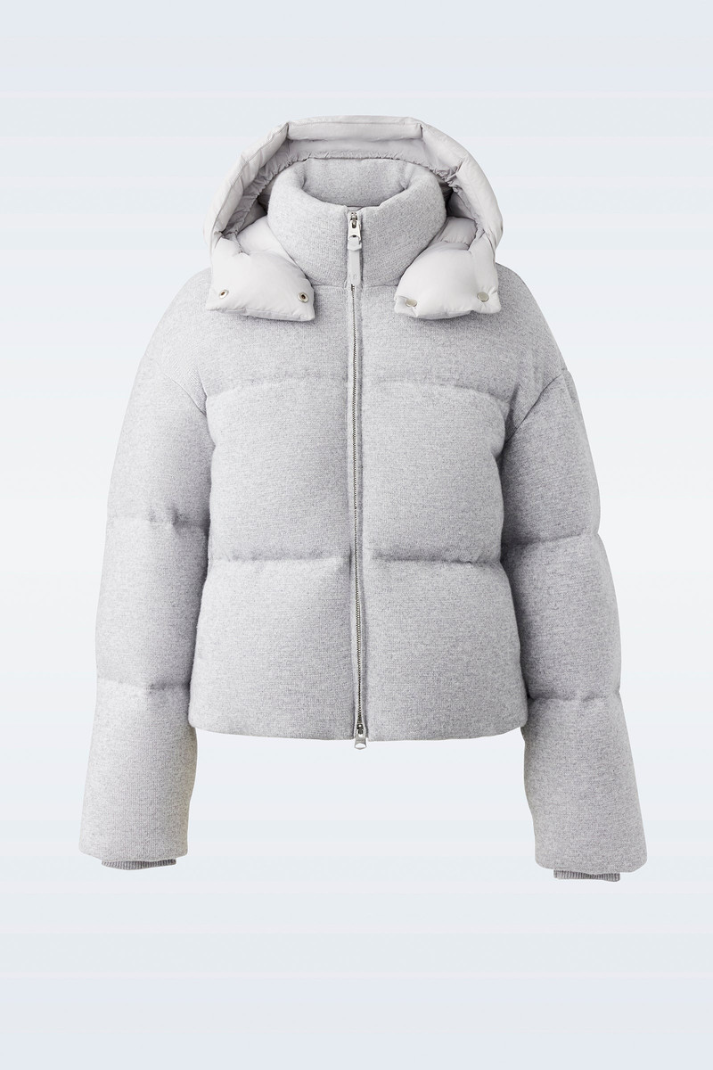 TESSY-K Medium down jacket with cashmere blend shell 1