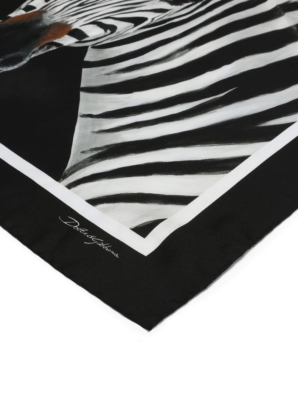 zebra-print silk foulard - 3