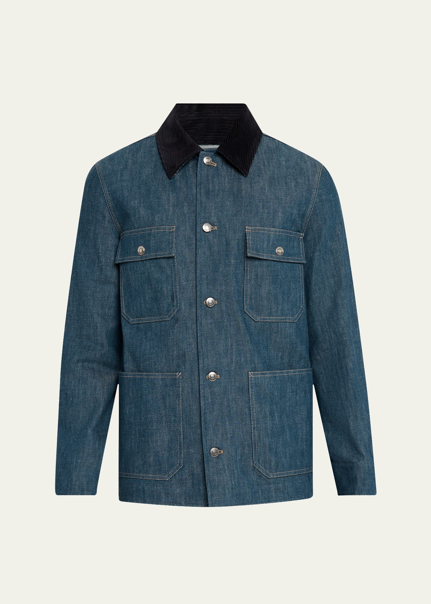 Men's Conley Corduroy-Collar Denim Blouson - 1