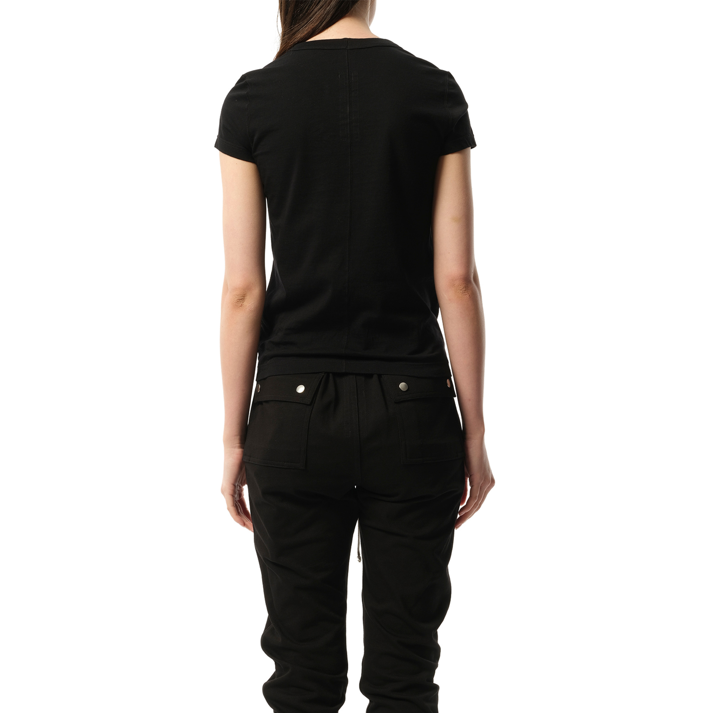 Cotton Jersey Cropped Level T-Shirt in Black - 6