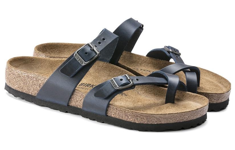 (WMNS) Birkenstock Mayari Waxy Leather Narrow Fit 'Blue' 1019727 - 4