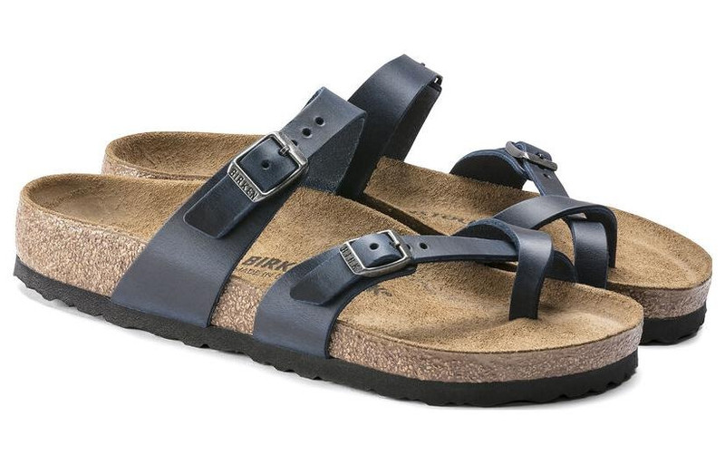BIRKENSTOCK (WMNS) Birkenstock Mayari Waxy Leather Narrow Fit 'Blue' 1019727 outlook