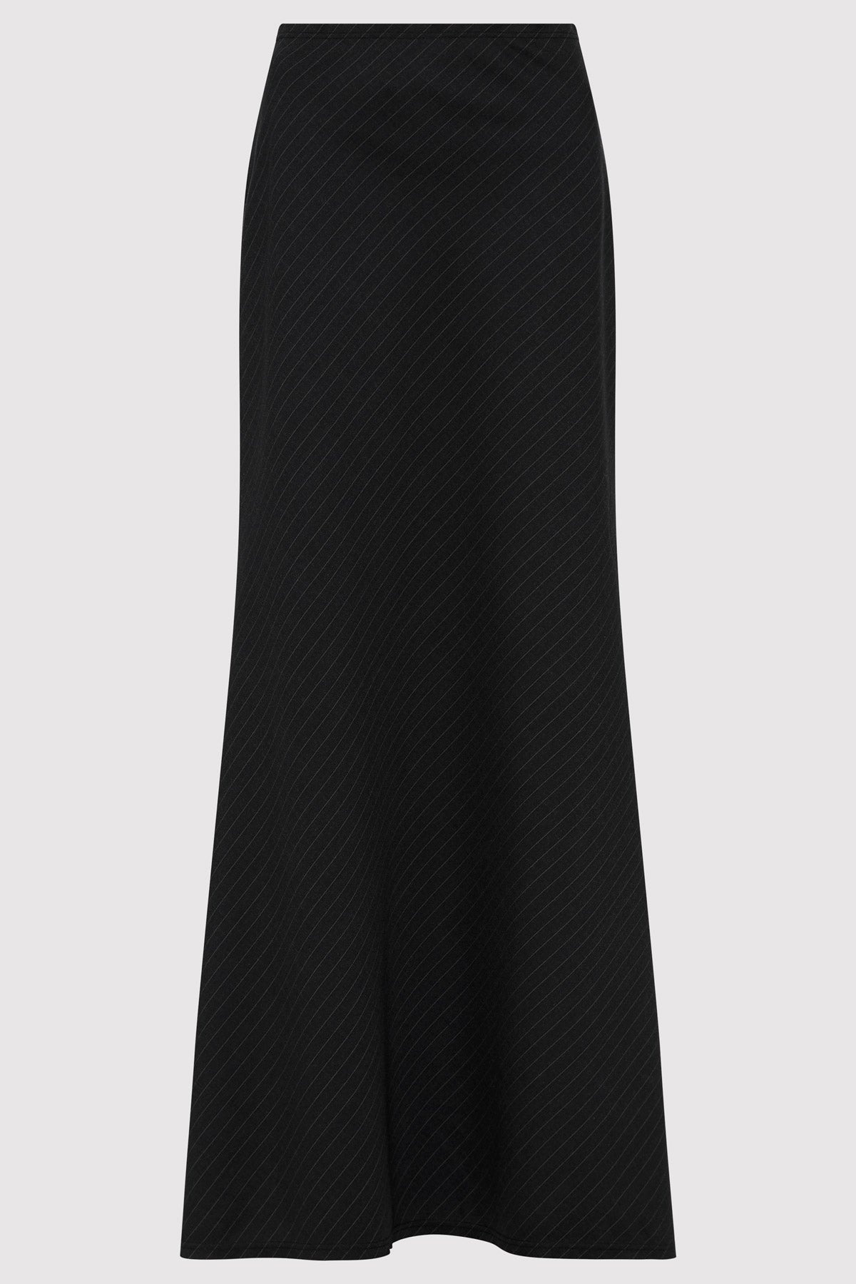 Pinstripe Maxi Skirt - Black - 1