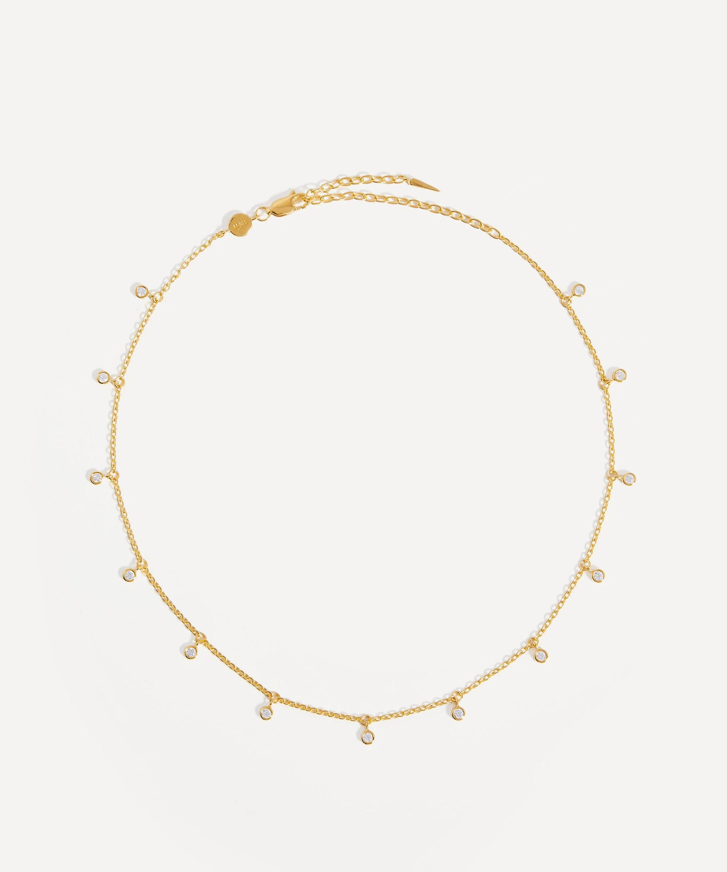 18ct Gold-Plated Vermeil Silver Interstellar Drop Choker Necklace - 1