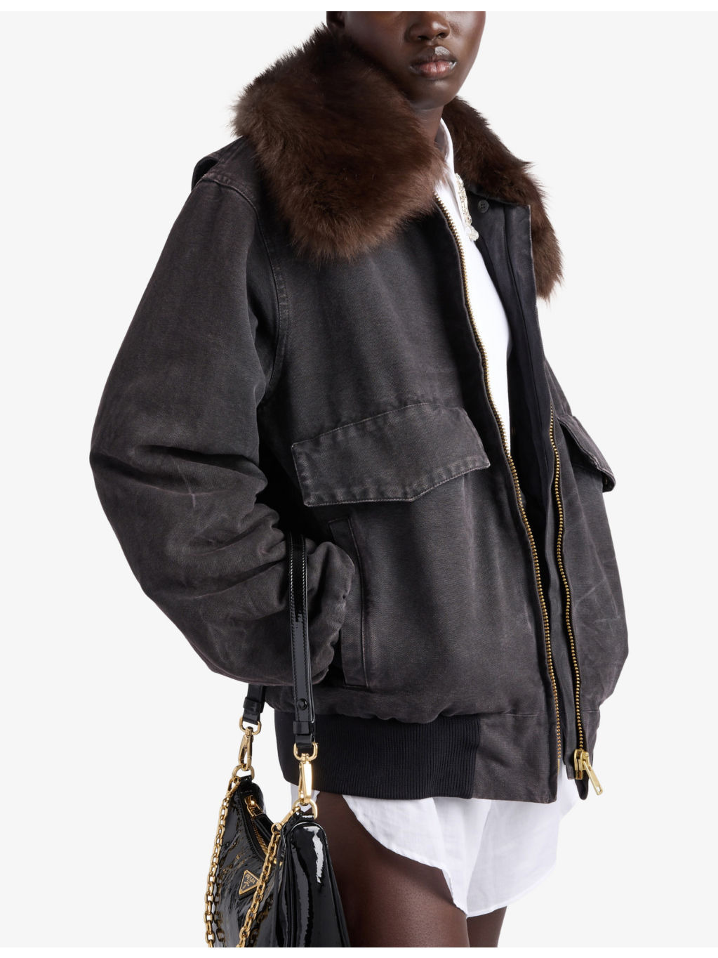 Contrast-collar relaxed-fit cotton-canvas jacket - 3