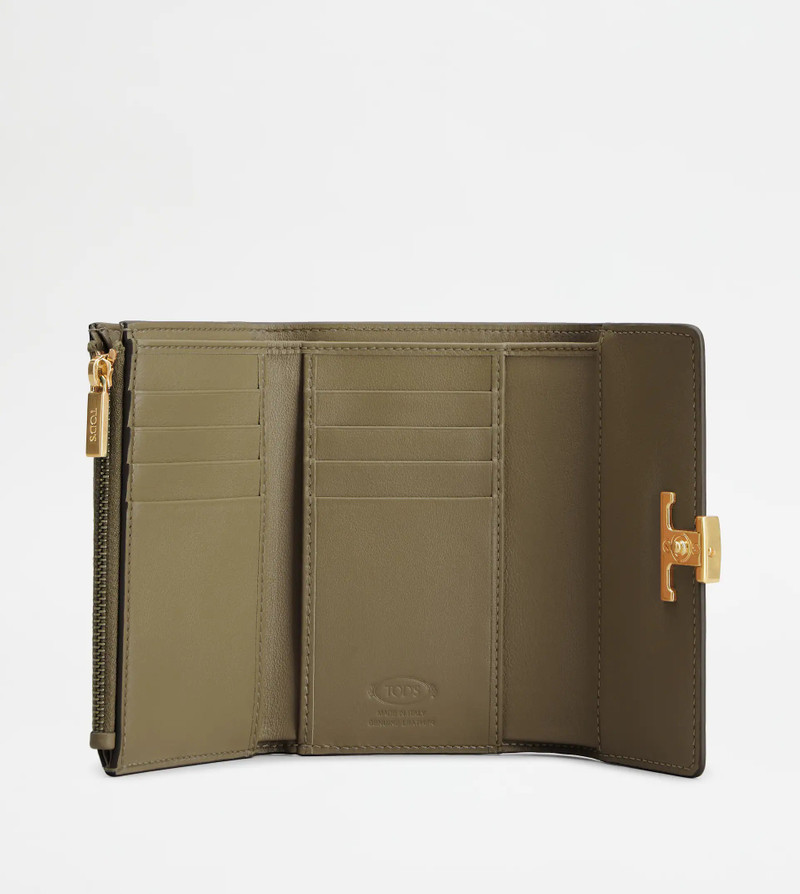 Tod's TIMELESS WALLET IN LEATHER - GREY outlook