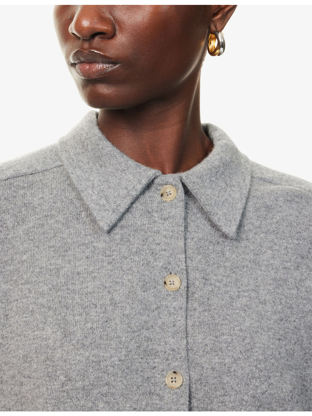 Relaxed-Fit Buttoned-Cuffs Cashmere Cardigan - 5