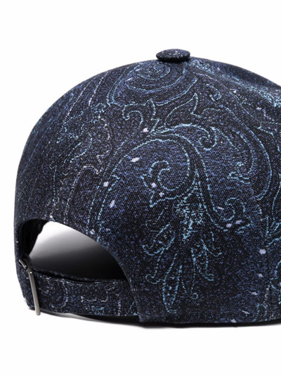 Etro appliqué logo paisley-print cap outlook