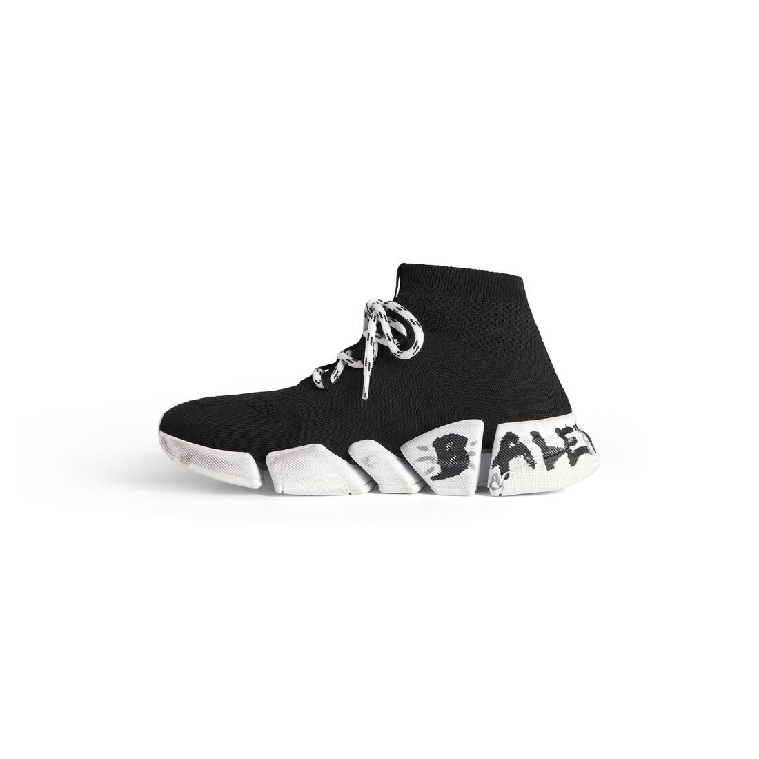 Men's Speed 2.0 Lace-up Graffiti Recycled Knit Sneaker  in Black - 4