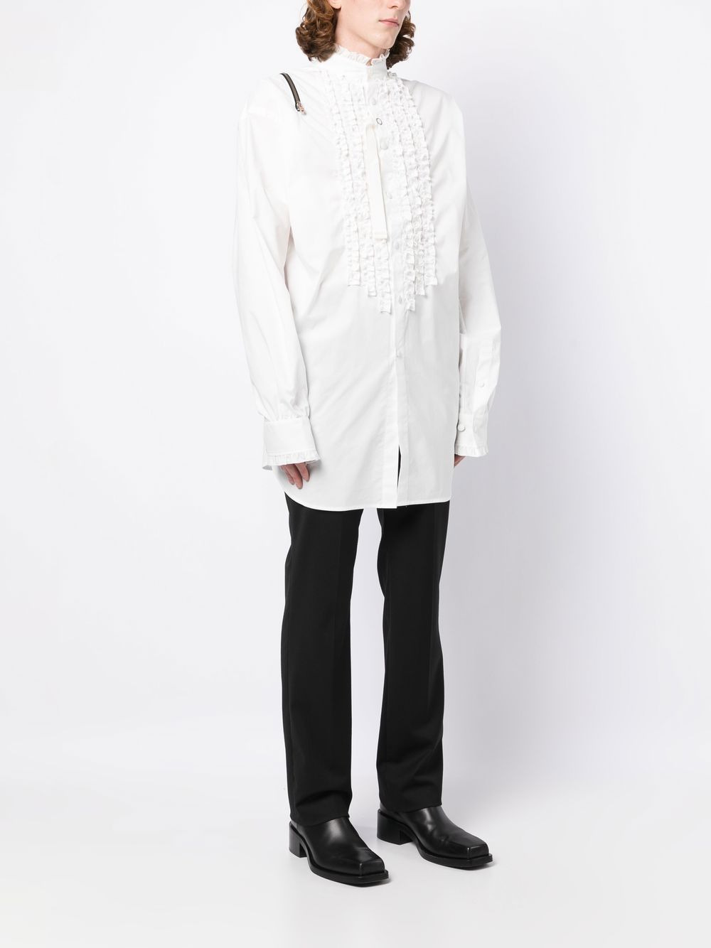 ruffled reversible cotton shirt - 3