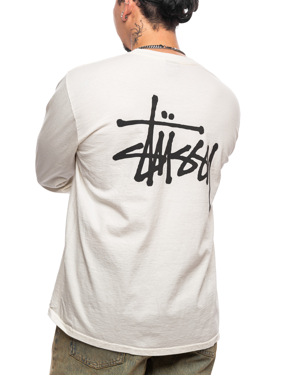 Basic Stussy Pigment Dyed LS Tee 'Natural' - 4