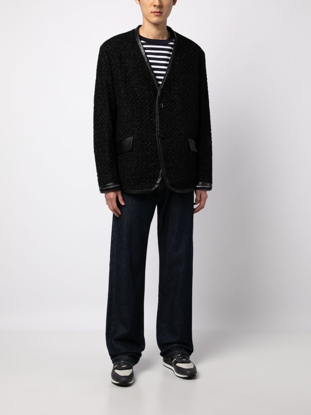 V-neck single-breasted jacket - 2