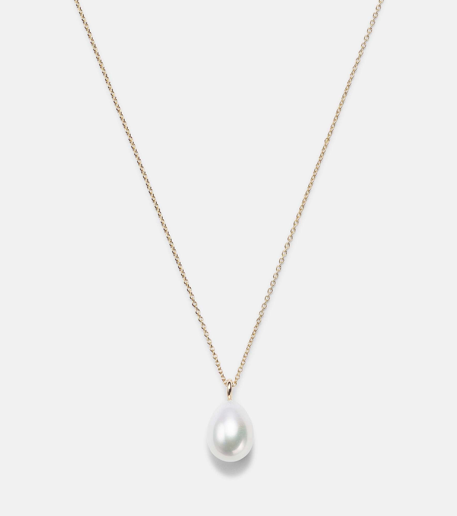 Perle Poire Simple 14kt gold necklace with freshwater pearls - 4