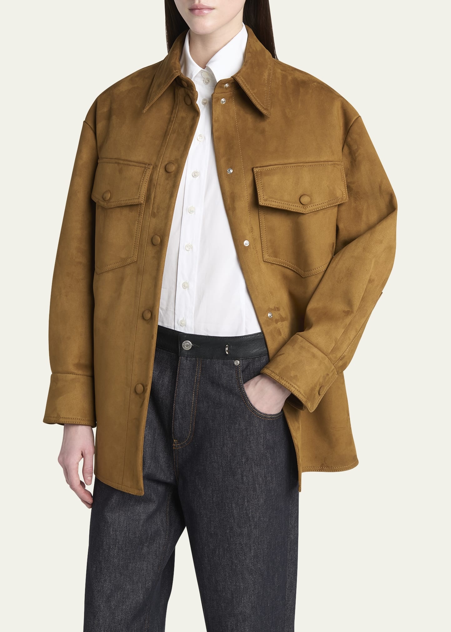 Long-Sleeve Alter Suede Overshirt - 4