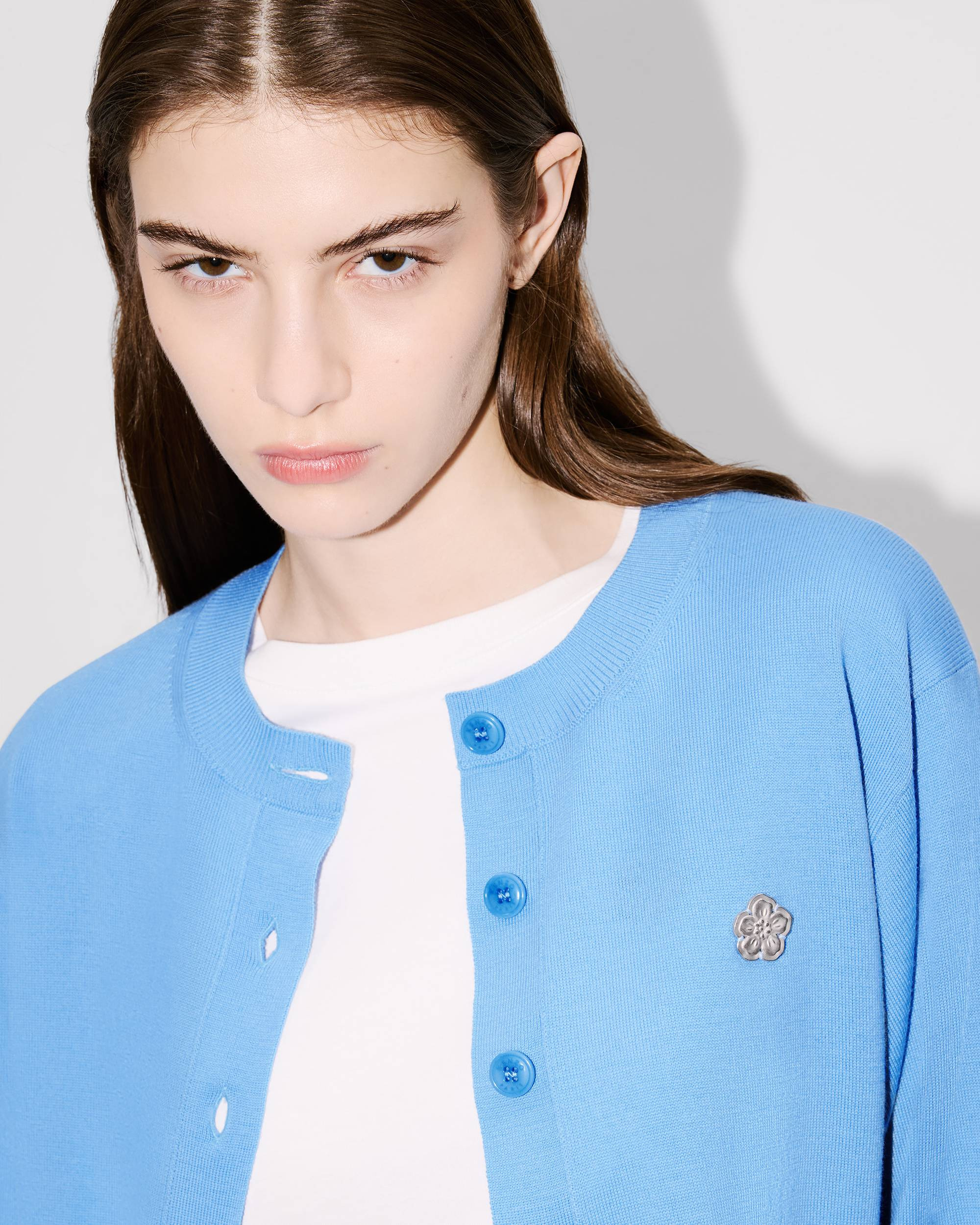 'Boke Flower' embroidered cardigan in Merino wool - 6