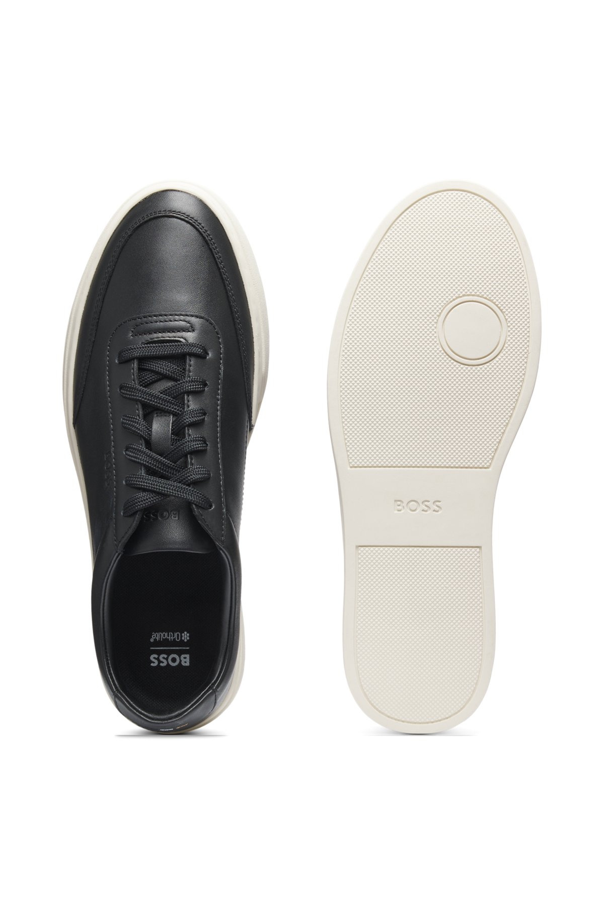 LEATHER TRAINERS WITH CONTRAST RUBBER OUTSOLE - 4