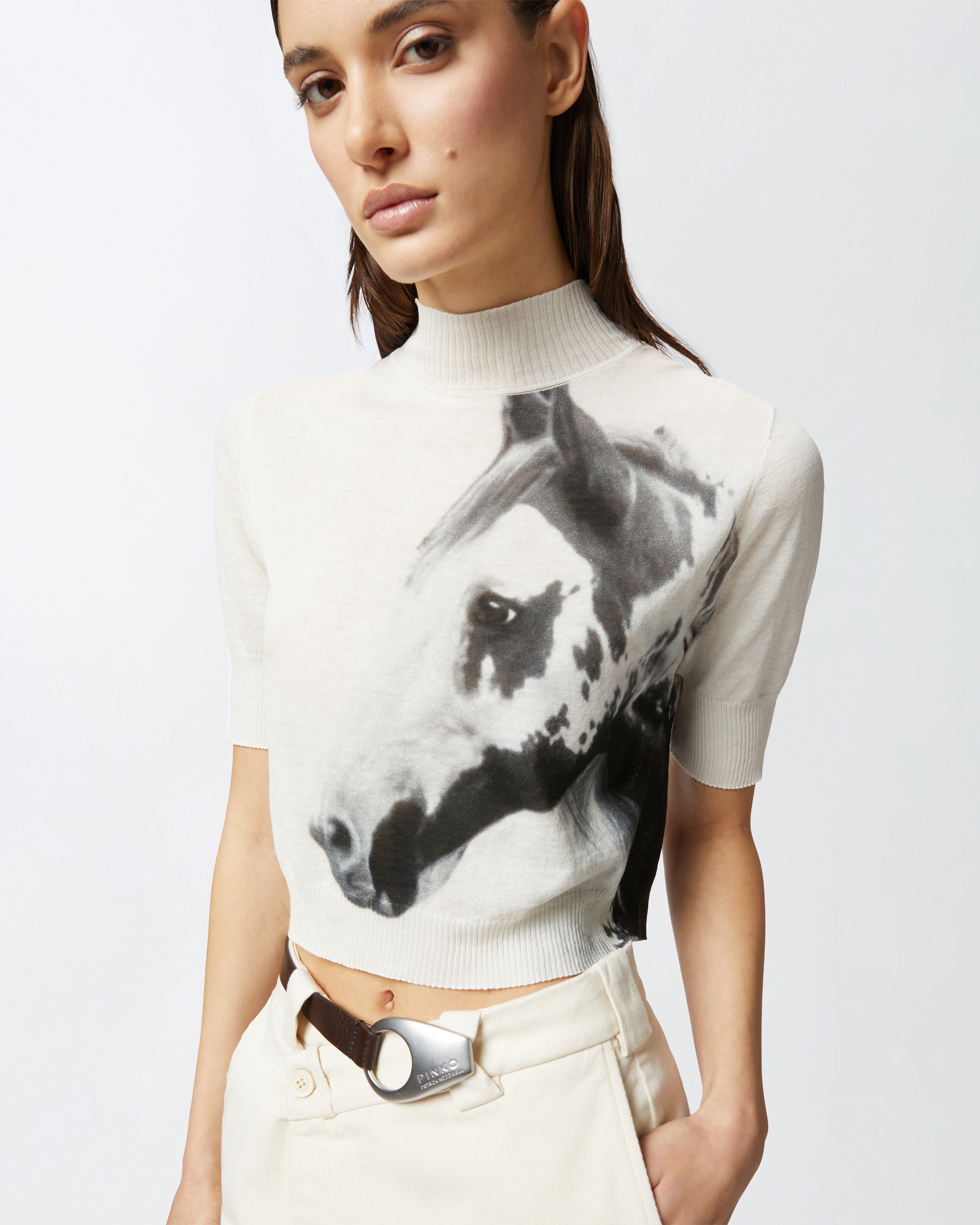 HALF-SLEEVED SWEATER WITH CROTCH PRINT REIMAGINE PINKO X PATRICK MCDOWELL - 5