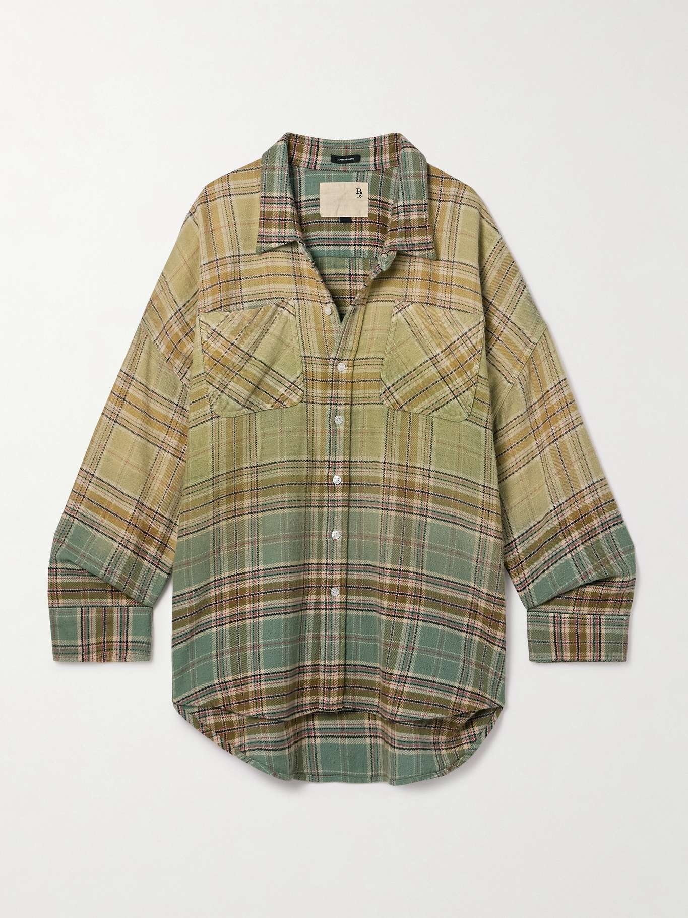 Oversized checked cotton-flannel shirt - 1