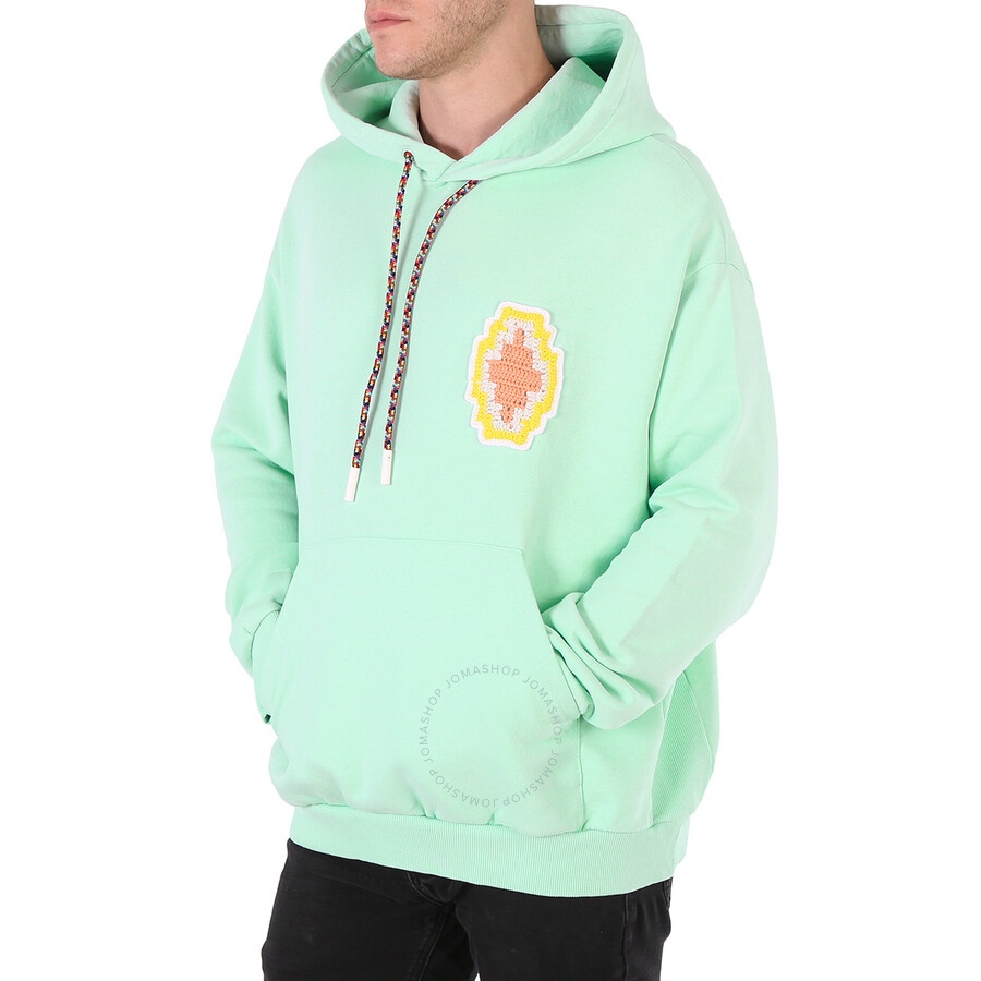 Marcelo Burlon Men's Baby Blue Macrame Cross Patch Hoodie - 5