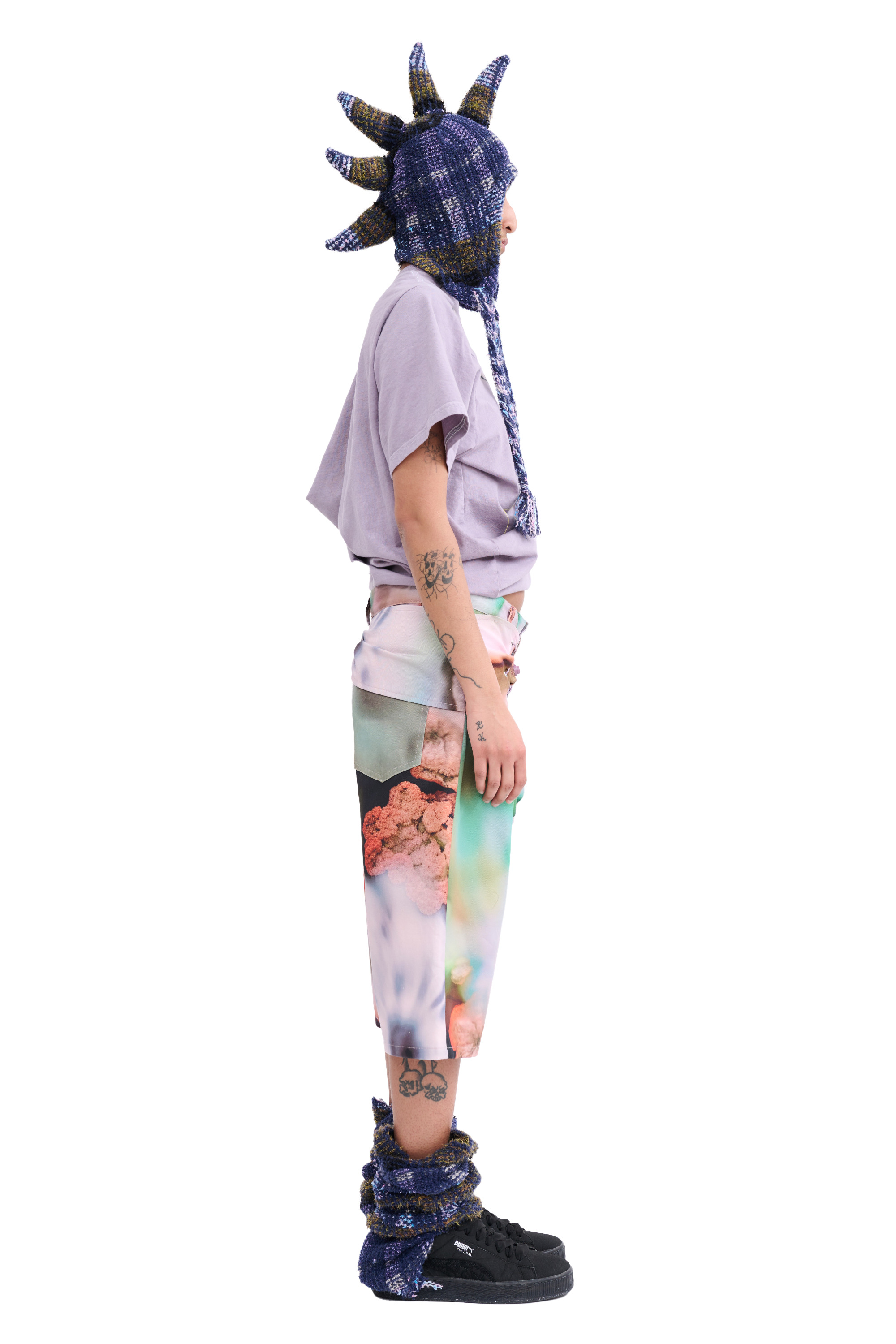 VITELLI PURPLE PLAID SPIKY HAT - 4