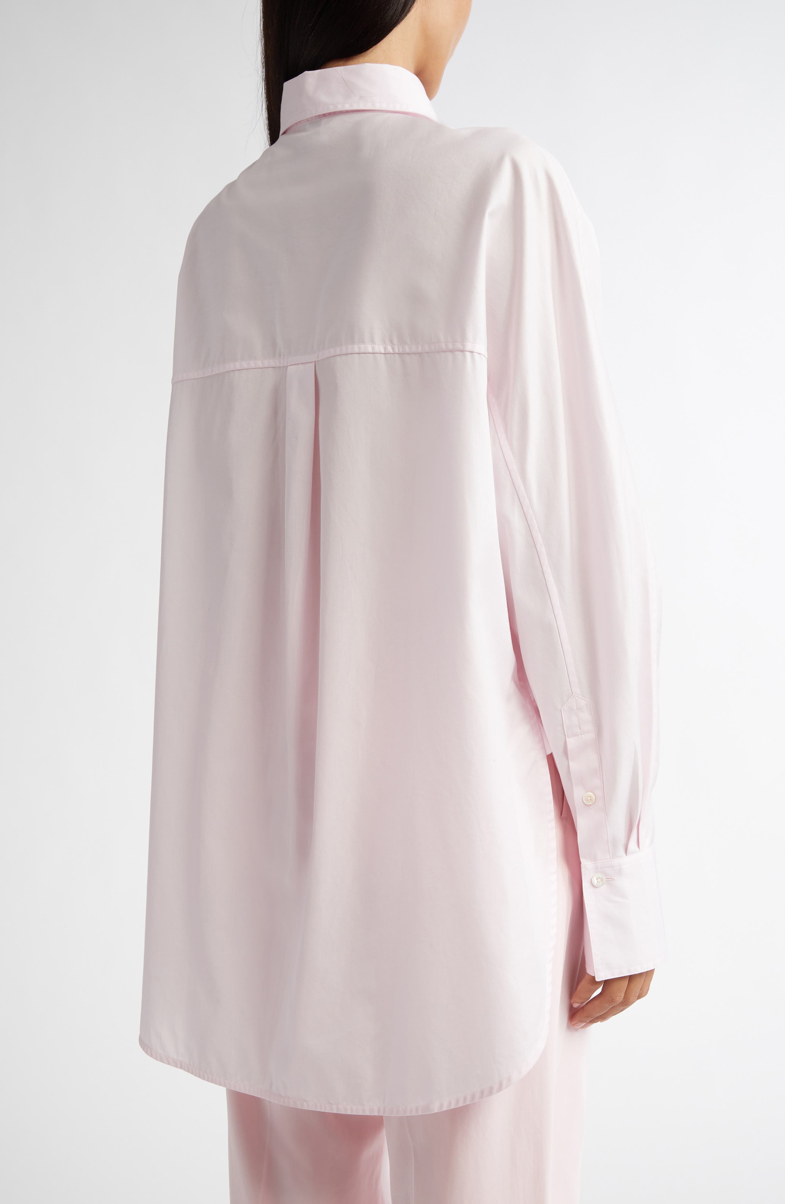TOTEME Wide Sleeve Cotton Poplin Button-Up Shirt in Blossom at Nordstrom - 3