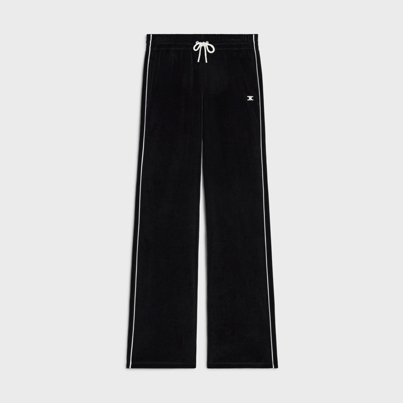 triomphe track pants in velvet jersey 1