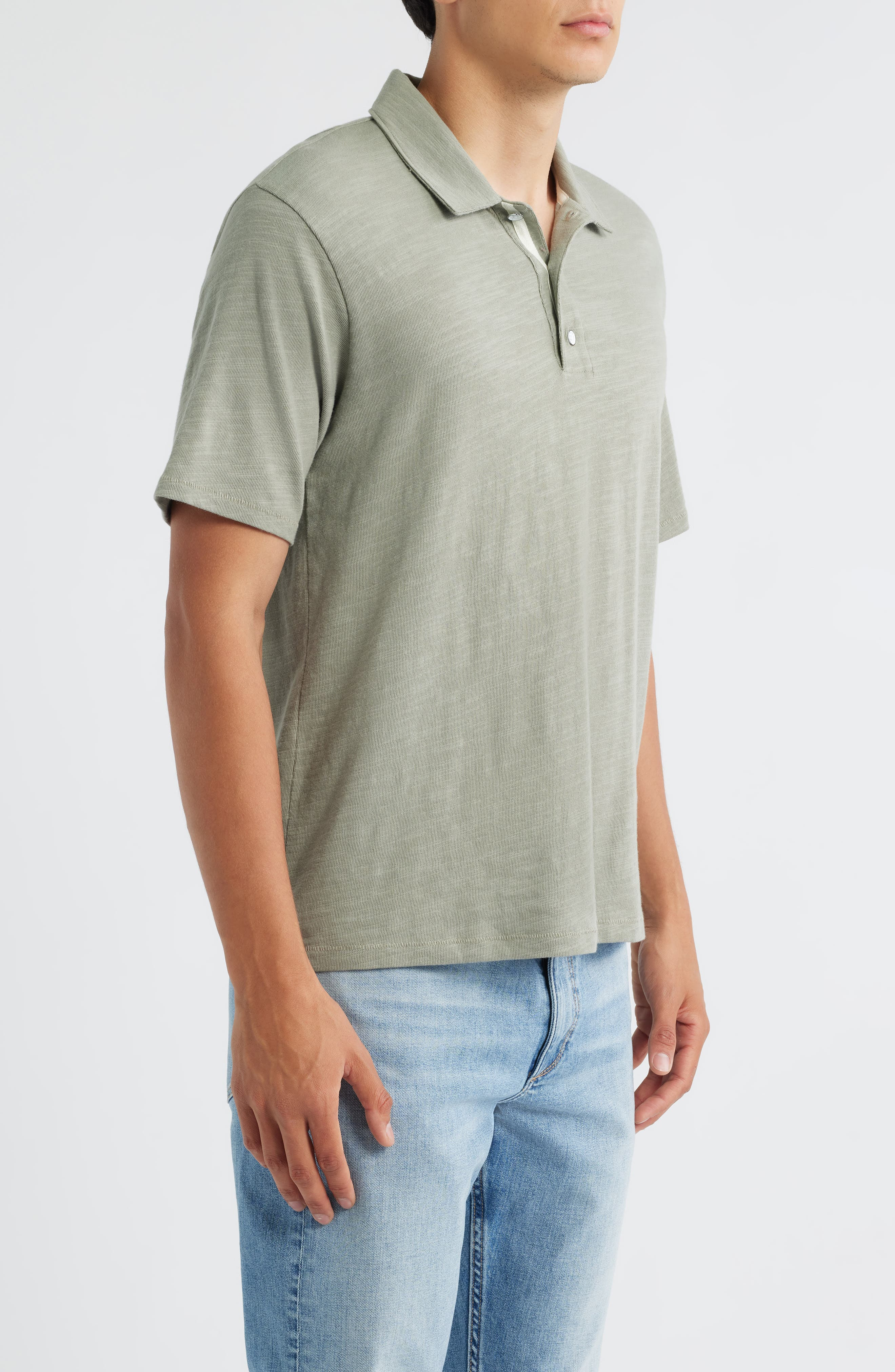 rag & bone Classic Flame Polo in Leaf Grey at Nordstrom - 3