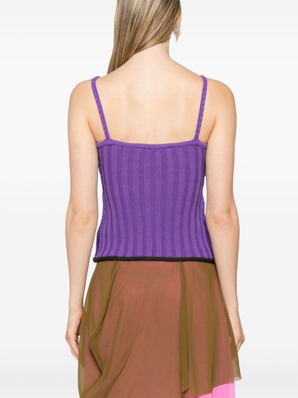 ribbed-knit cotton top - 4