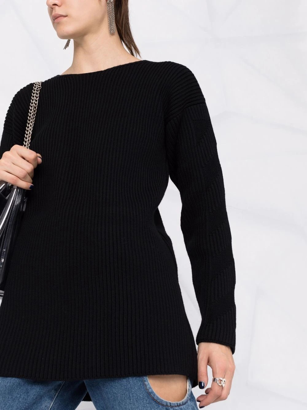 ribbed-knit wool jumper - 5