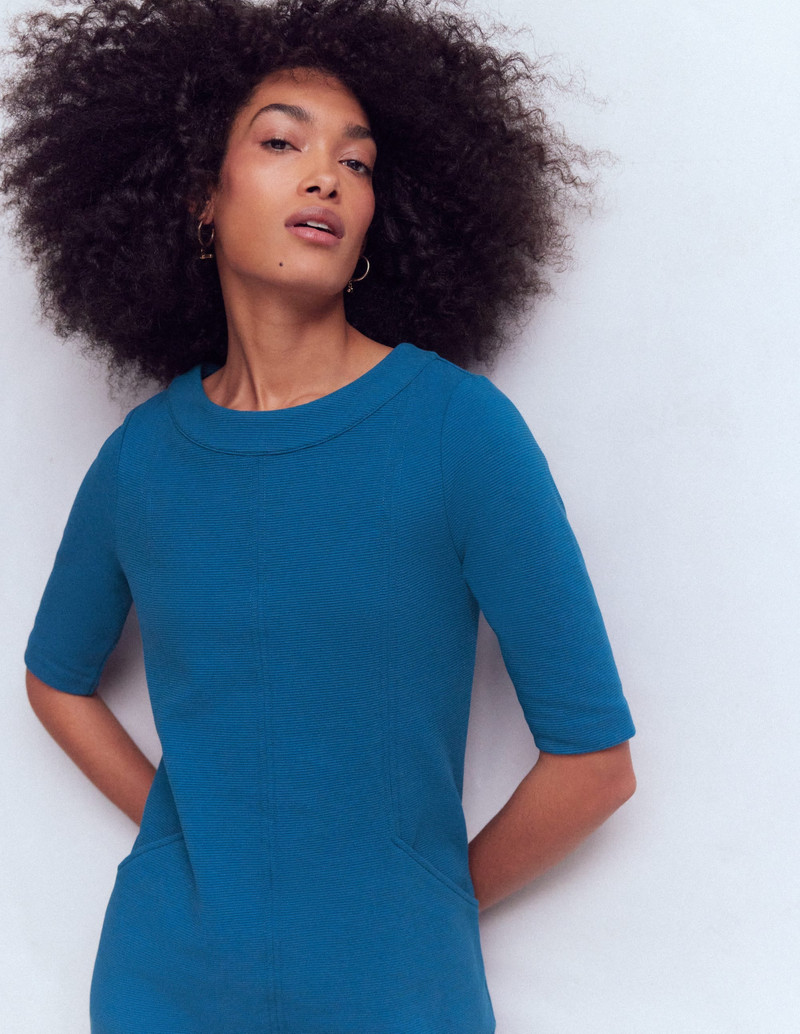 Nessa Ottoman Shift Dress-Tourmaline Blue 3