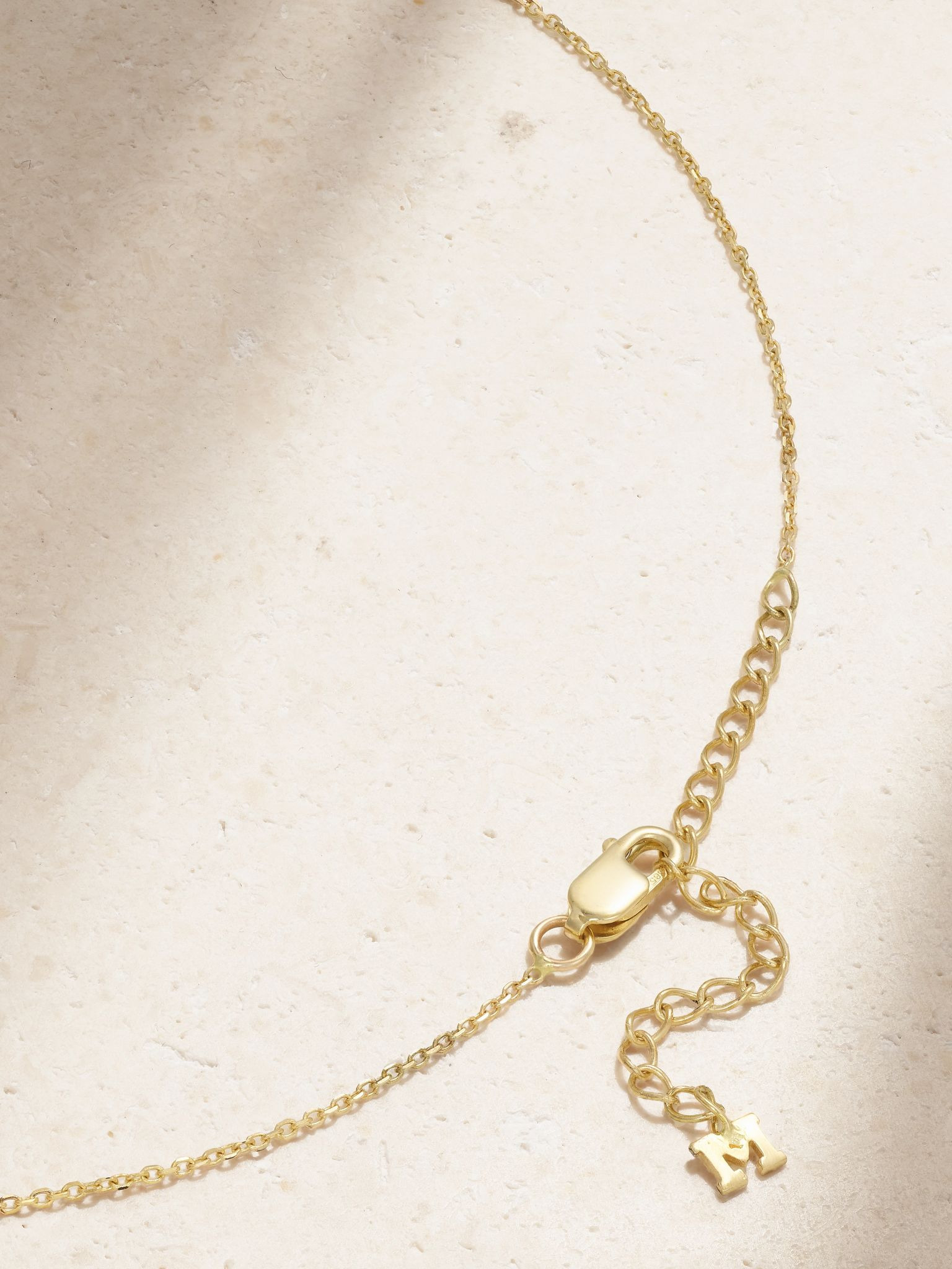 Eye of Protection 14-karat gold, enamel and diamond necklace Gold - 3