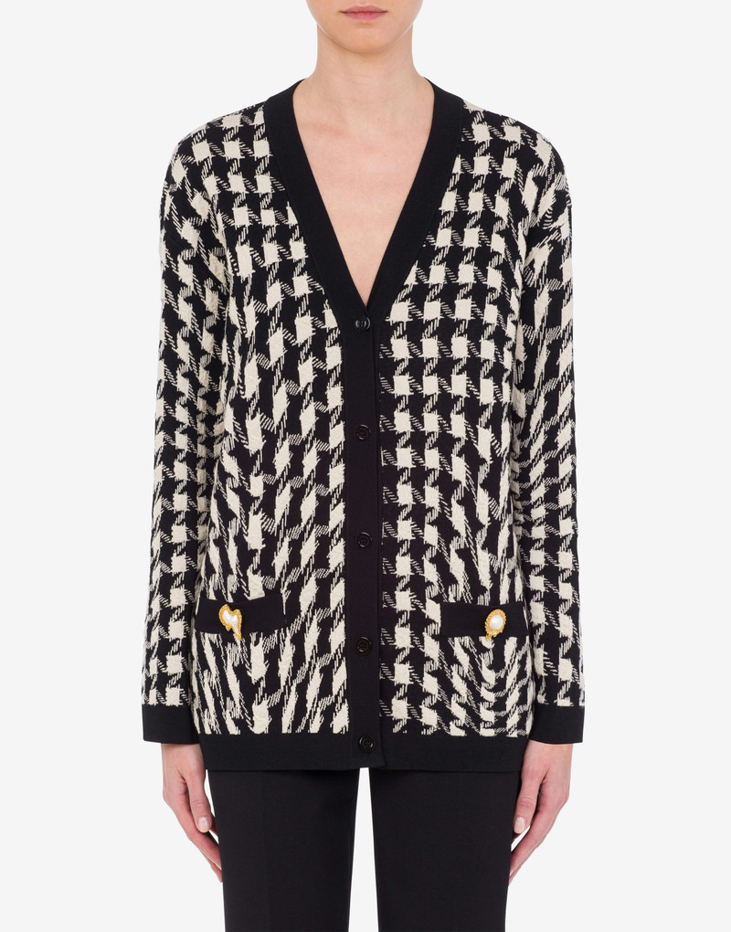 Moschino MORPHED PIED DE POULE STRETCH CARDIGAN outlook