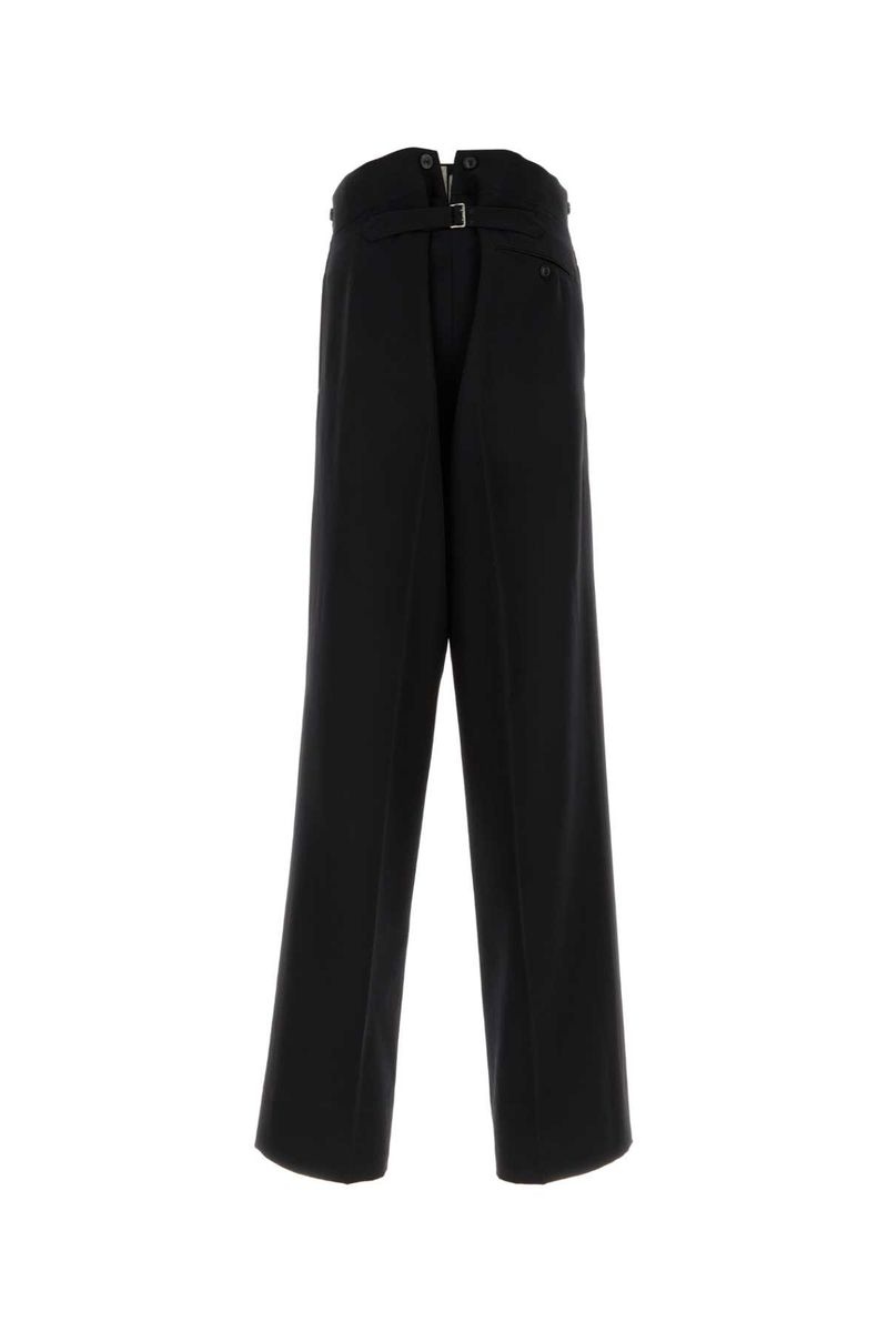 パンツ MAISON MARGIELA Strap wool pants Black  S50KA0654M35032 Maison Margiela Strap Wool Pants Black | Wanan Luxury