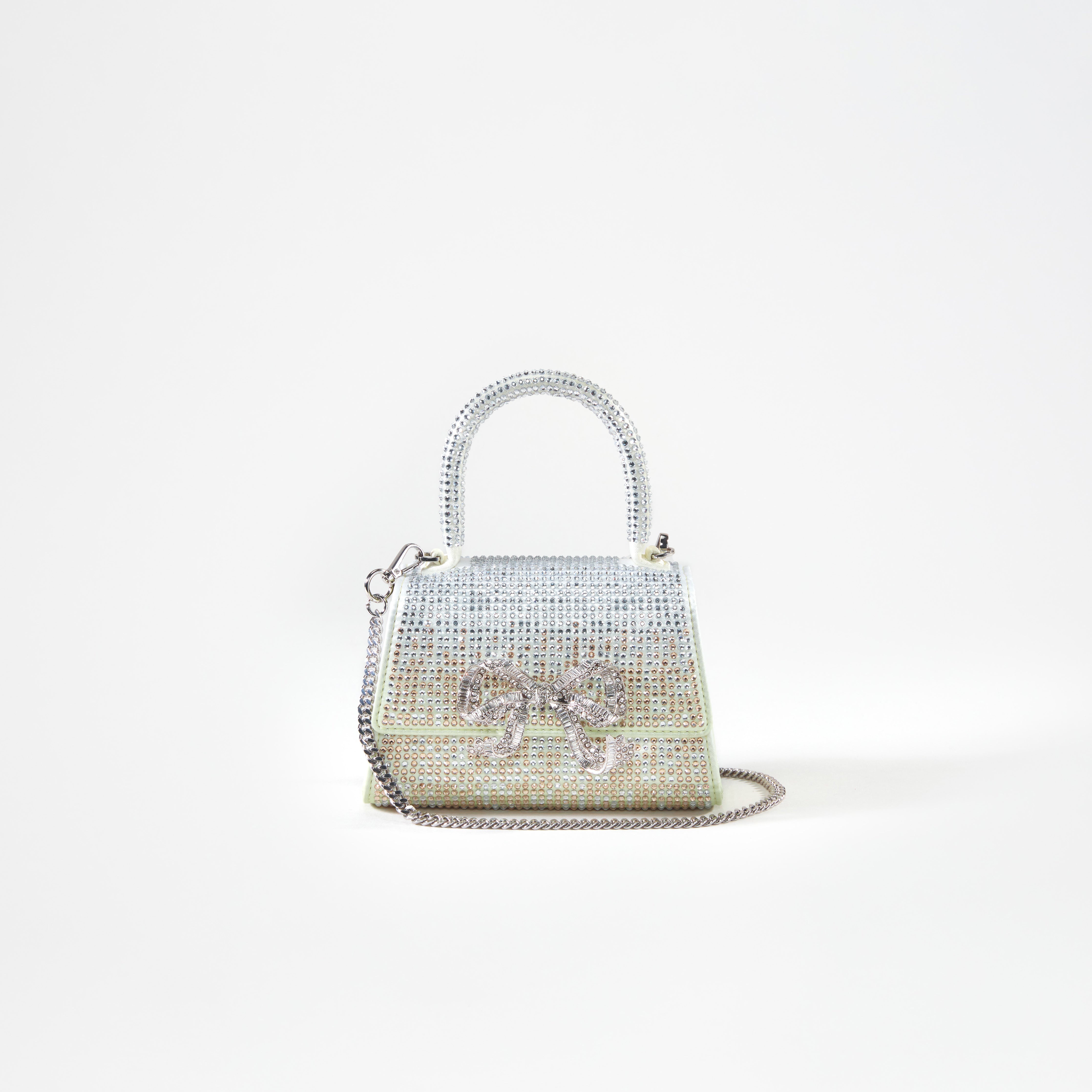 Green Ombre Rhinestone Bow Micro Bag - 4